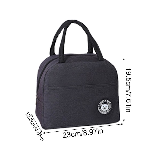 Fräscha Kylväskor Vattentät Nylon Bärbar Dragkedjeväska Lunch Termisk Oxford U7s1 Gray 1pcs