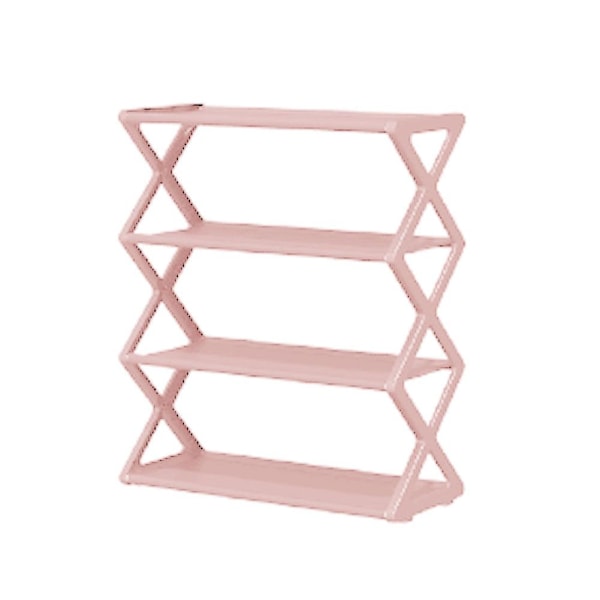 Skoställ 4 nivåer DIY Smal Fri Stående Skoförvaring T pink 49.5*42*18.5cm