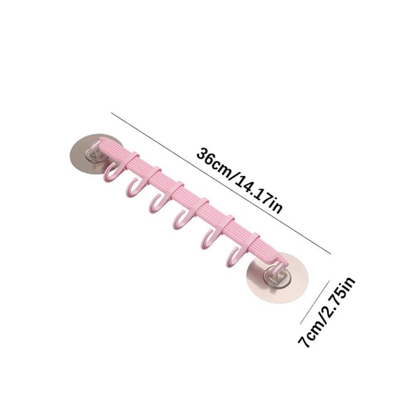 6 Krokar Vägg Vakuum Rack Sugkopp Handduk Badrum/Kök Hållare Sugpropp R3N8 pink 1PC