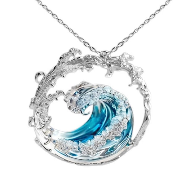 Havstema Smyckesset, Boho Hav Halsband Örhängen/Ringar Set, Sommar Marint Tema Smyckesgåvor, Strass Havsring, Inspirerande Havssmycke Necklace One size