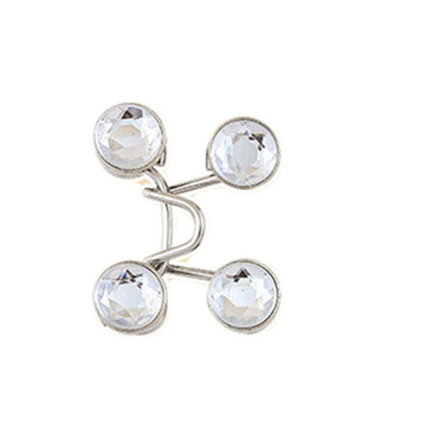 1x Byxmidja Åtdragare Justerbar Jeansknapp Clip Utan Sömnad USS Rhinestone one size