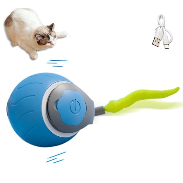 Automatisk Rullande Boll Smart Katt Hund Leksaker Elektrisk Husdjur Självrörande Spel K2K6 Blue 1set