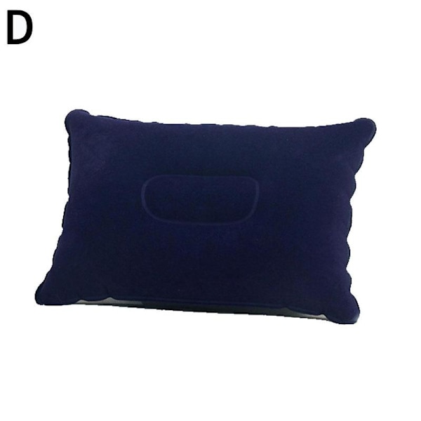 Uppblåsbar PVC och Nylon Kudde Mjuk Blås upp Sov Camping Kudde Ny~ Navy blue One-size