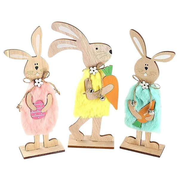 Påskhare 3-delars Set Hem Skrivbordsdekoration Handgjorda Hantverk Dekoration ﻿ ﻿ C 2pcs