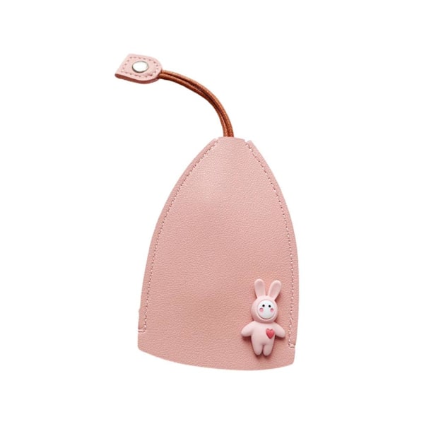PU Läder Kreativ Utdragbar Söt Stor Kapacitet Bil Nyckelring Nyckel. Pink rabbit One-size