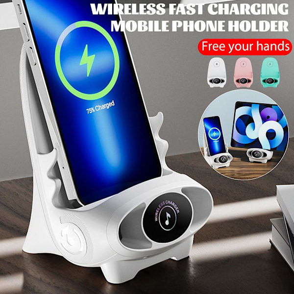 Mini Stol Trådlös Snabbladdare Multifunktionell Telefonhållare white one-size