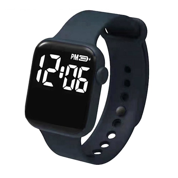 LED Elektronisk Klocka Mode Regnbåge Fyrkantig Silikonklocka Studentarmband Fitness Mode J5O4 Green One size