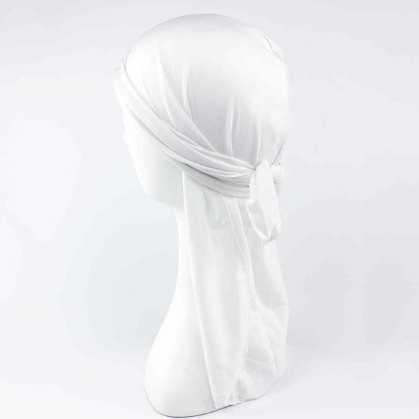 Huvudbandana för män, Durag Bandanna Sports Durag Scarf Head Rap Tie white one-size