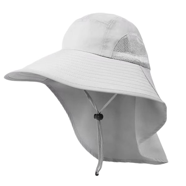 Solhatt för män och kvinnor med nackskydd UPF 50+ UV-skyddande vandrings- och fiskehattar ＋ grey onesize