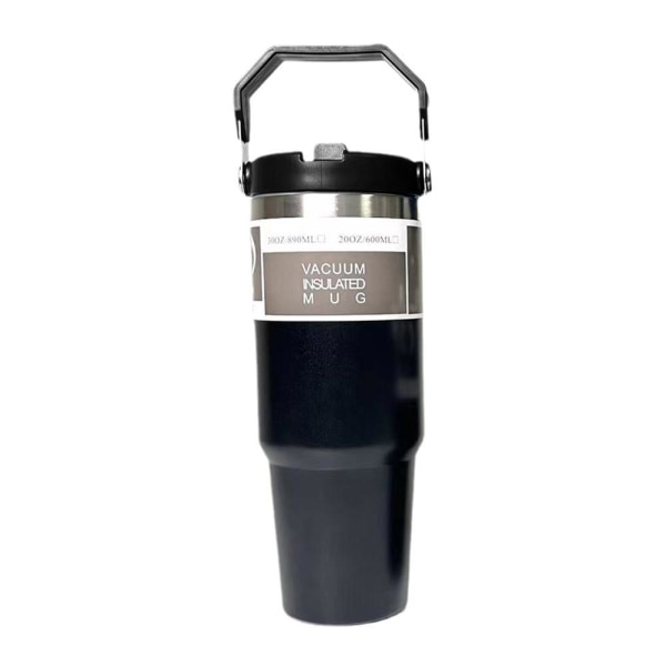 600ml/900ml Vakuumisolerad Tumbler Cup i rostfritt stål med St black 20oz 600ml