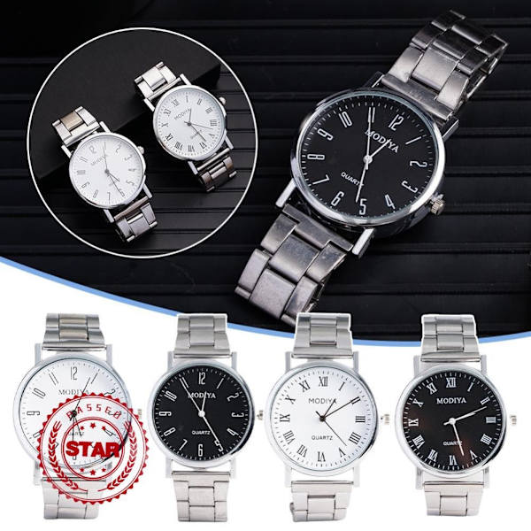 Herr Quartz Klocka Rostfritt Stål Armband Affärsklocka Mode Enkel Legeringsklocka För E7T0 Black Digital scale