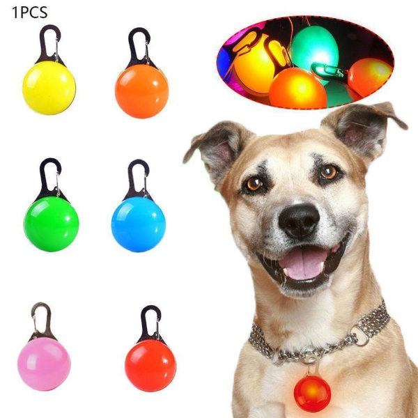 Vattentät hund katthalsband LED Night Clip Tag Blinkande Lumino yellow One-size