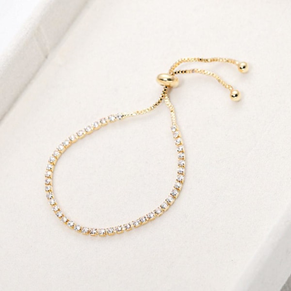 Justerbart armband med infällbar klo och kedja för kvinnor, guld- och silverfärg, enkelt armband Z7Q9 Silvery One size