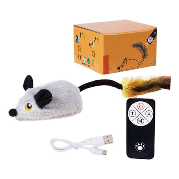 Kattleksak Simulering Elektrisk Mus Intelligent Induktion Fjärrkontroll Trådlös N9W R7S5 Gray One size
