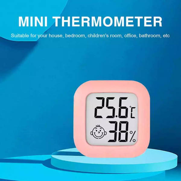 Termometer Hygrometer, lcd Digital Mini Termometer Hygrometer, h pink One-size