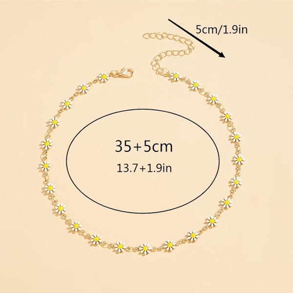 Liten Daisy Blomsterhalsband, Solroshalsband, Färgglada Blommor, V6N3 X7P4 Mixed colors 1pcs