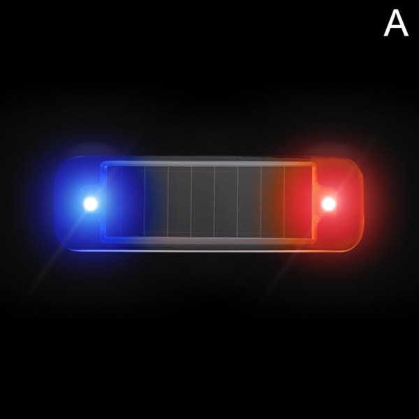 Billarm Varning Solar Flash LED-ljus Fake SecuritySystem Ant red light + blue light one size