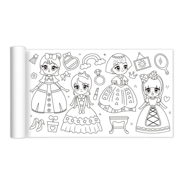 Barns Ritpapper Rulle Kreativ Handmålad Målarpapper Graffiti Scrol I2J2 princess onesize