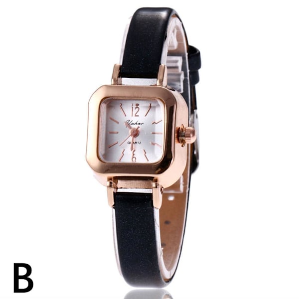 Ny Modeklocka Koreansk Version Retro Quartz Klocka Tunt Band Liten Fyrkantig Klocka Red One size