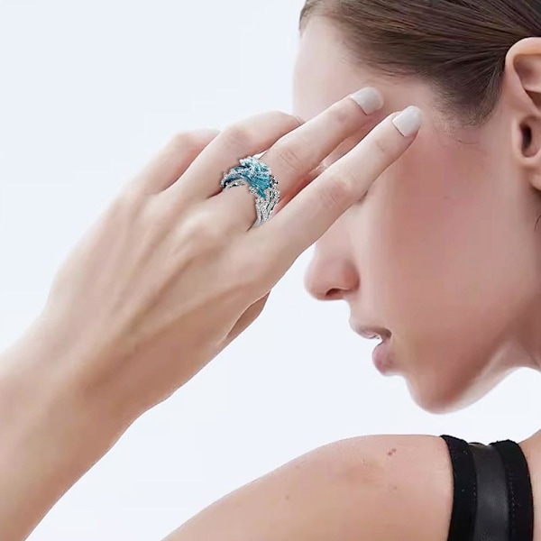 Havstema Smyckesset, Boho Hav Halsband Örhängen/Ringar Set, Sommar Marint Tema Smyckesgåvor, Strass Havsring, Inspirerande Havssmycke Ring One size