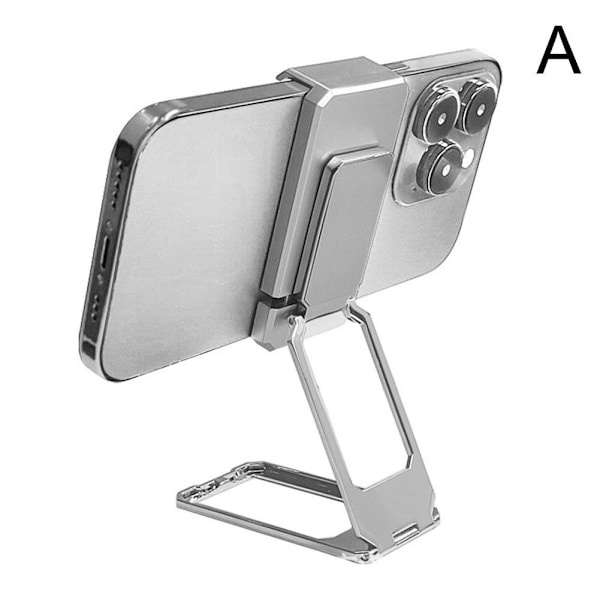 360° Roterande Vikbart Ställ Ryggklämma Telefonringhållare Skrivbord Metall Multi Finger Justerbar P6l0 silver 1pcs