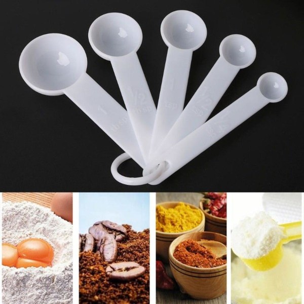 dmmmm Måttkoppar och skedar Set med 5 delar, säkerhetsmaterial white one-size