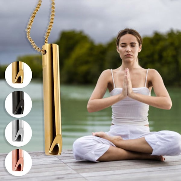 Stress och ångest halsband mindfulness andningsverktyg naturlig lindring Rose Gold One size