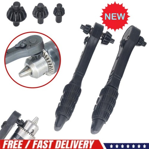 Borrfutter-nyckelsats, 2-i-1 Svart Snabb Spärrborrfutter-nyckel Wrench * 1pcs * 3 * gear 1set