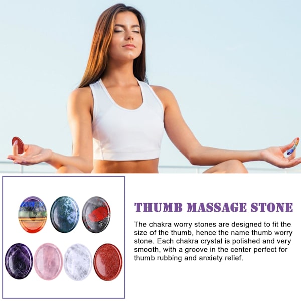 7-Chakra Oro Sten Ädelsten Reiki Ångestdämpande Handflata x Sten Kristall UK Pink crystal One-size