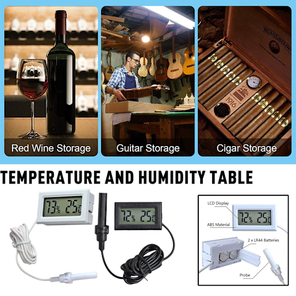 Mini Termo Hygrometer Hygrometer Termometer Luftfuktighet X7V7 Y1U9 white One-size