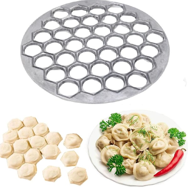 Degpress för köket, Raviolitillverkningsform, Dumplingform, DIY-tillverkare Dumpling Pelmeni Form Pastaform 37 Hål Dumpling Maker, Rysk P