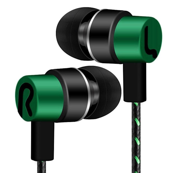 3,5 mm in-ear hörlurar universell superbas stereo hörlurar rea green One-size