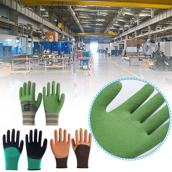 1 par skyddande säkerhetsarbetshandskar färgning nylon mekanikerhandskar C5N9 F9 D1J3 army green 1 pair