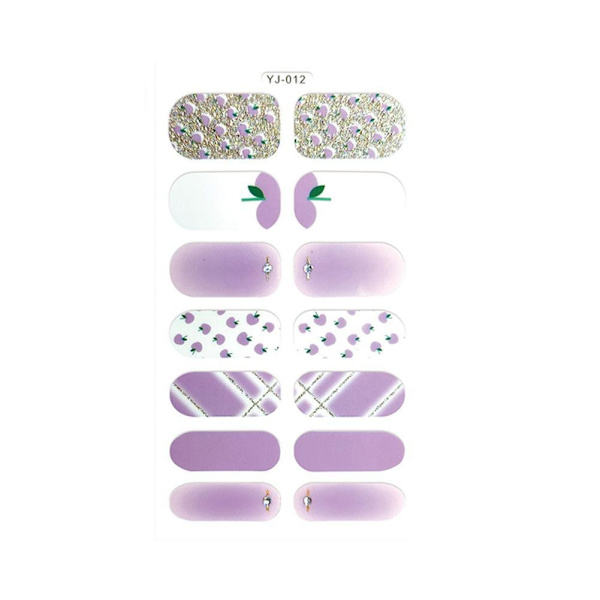 Europeisk Amerikansk Mode Tryckta 3d Nagelstickers Helt Täckta Med Nagellacksfilm Glitter K5t2 	A 1pcs