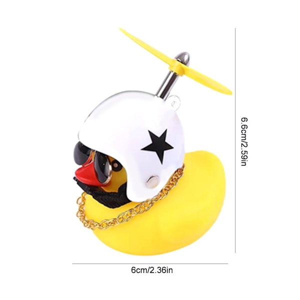Bil Söt Liten Gul Anka Med Hjälm Propeller Vinddriven Anka Bil Styling Ornament U4e1 006 Vibration light + fixing belt
