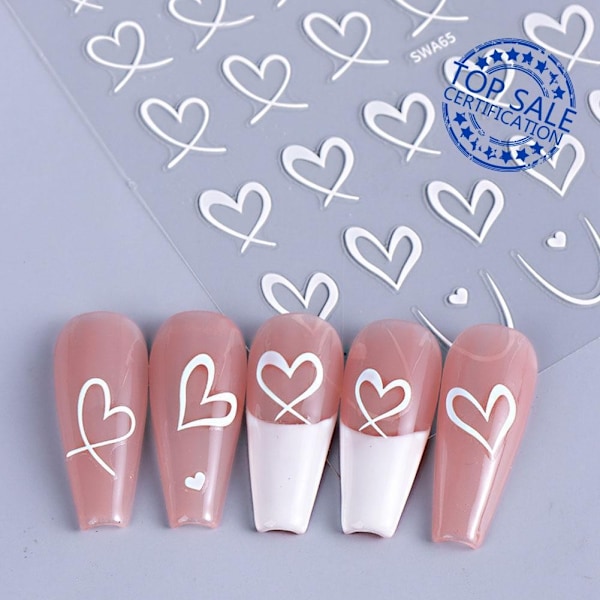 Franska Långa Naglar Kärlek Nagelstickers Kvinnor Romantiska Linjer Sticker Till Nagel Kärlek Ta Bort Konst Lätt J8i7 E 1pcs