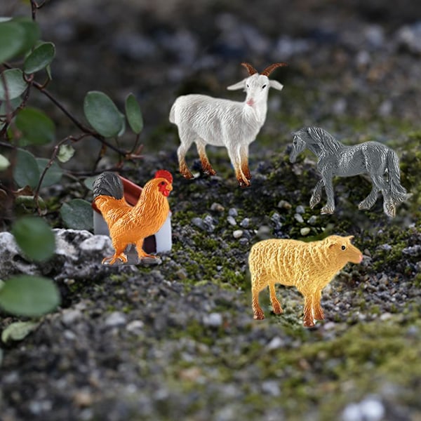 Leksaksfigurer Bondgårdsdjur Realistiska Actiondjur i Dekor 12-pack Set Carry N A9Y7