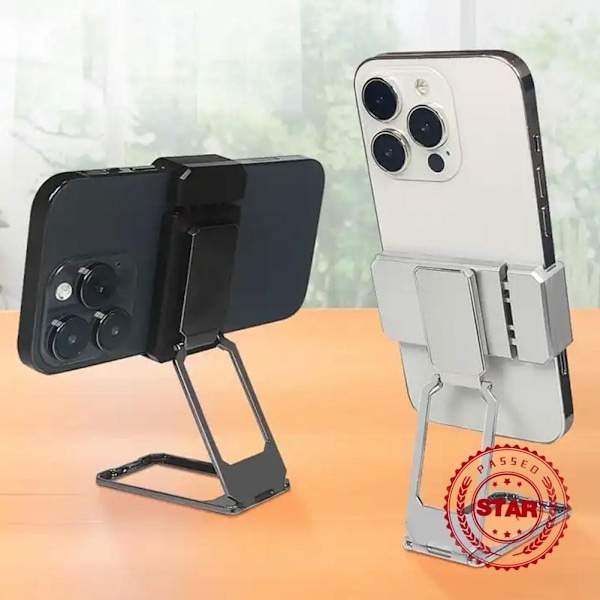 360° Roterande Vikbart Ställ Ryggklämma Telefonringhållare Skrivbord Metall Multi Finger Justerbar P6l0 silver 1pcs