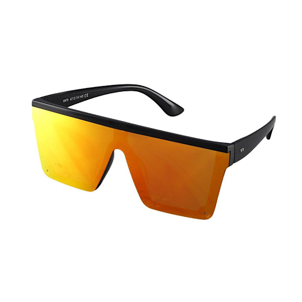 Dam Solglasögon Fyrkantiga Överdimensionerade Lyx Fla Lot B6 black+orange One-size