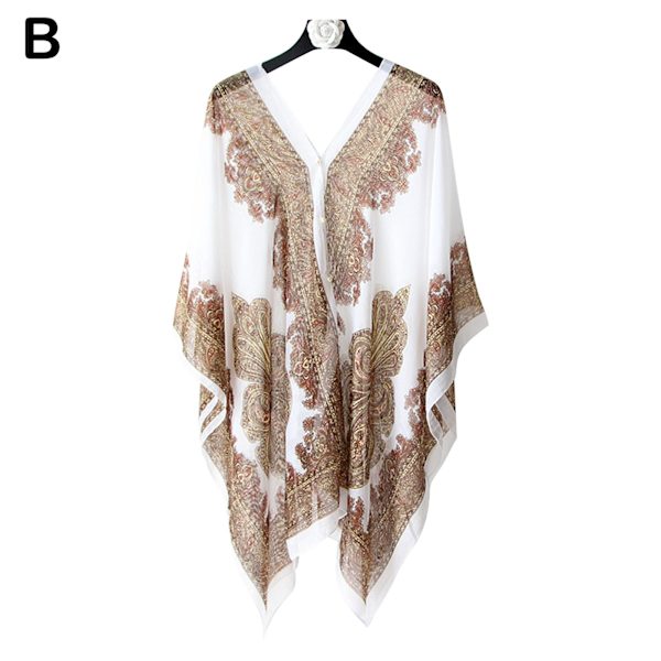 Dam Beach Cover Up Poncho Beachwear Dress Summer Swimwear Biki white One-size