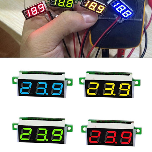 Mini LCD Digital Voltmeter Spänningsmätare Panel Volt Tester Monitor*. blue One-size