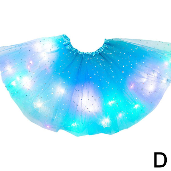 LED-lysande ljus Tutu kjolar Fairy Costume Kids Light Up kjol blue one size