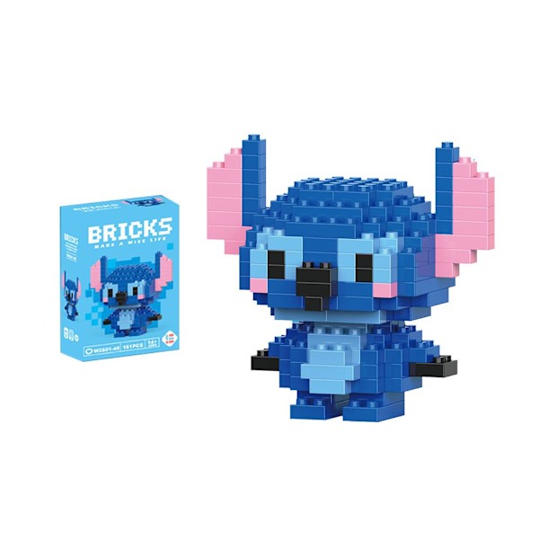 Pedagogisk Byggleksak för Barn med Mikropartiklar, Tecknad Modell, Pussel, Pojkleksak W2 Stitch 1set