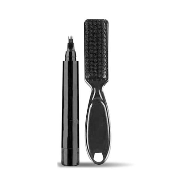 Skäggpenna Skäggfyllningskit Vattentät Skäggfyllnadspenna för Män Med Borste Salong Ansiktshår C8o3 black 1set