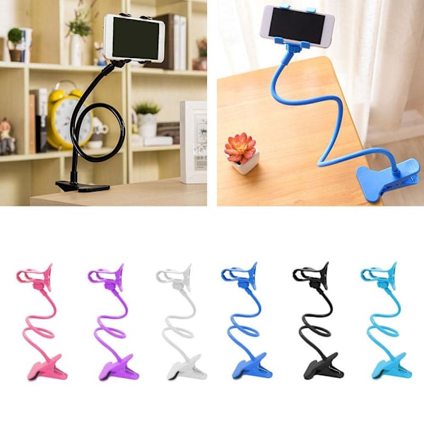 Lazy Arm Mobiltelefonfäste Flexibel Hållare Gooseneck Clamp J8T1 black One-size