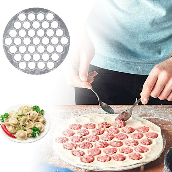 Degpress för köket, Raviolitillverkningsform, Dumplingform, DIY-tillverkare Dumpling Pelmeni Form Pastaform 37 Hål Dumpling Maker, Rysk P