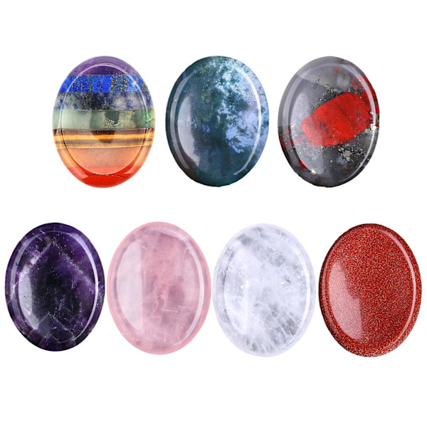 7-Chakra Oro Sten Ädelsten Reiki Anti-ångest Handflata x Sten Kristall UK amethyst One-size
