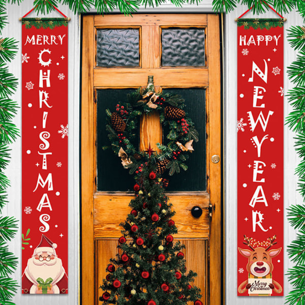 Välkommen & God Jul Banner Hem Porch Dekoration English Alphabet