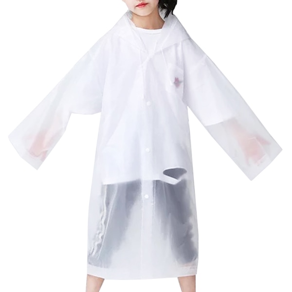 Vattentät Poncho med Huva / Utomhus / Barn Regnrock / Vatt White