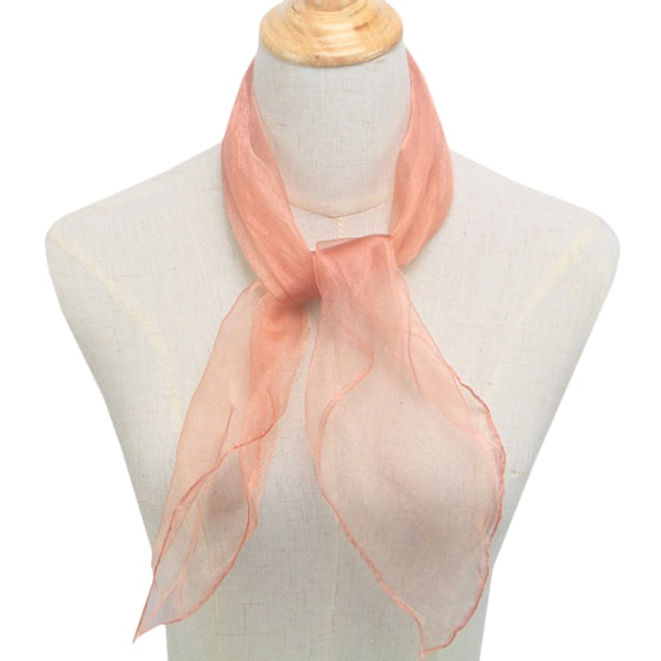 Dame 50'er firkantet chiffon hals hoved tørklæde tørklæder wrap Pink 60*60cm